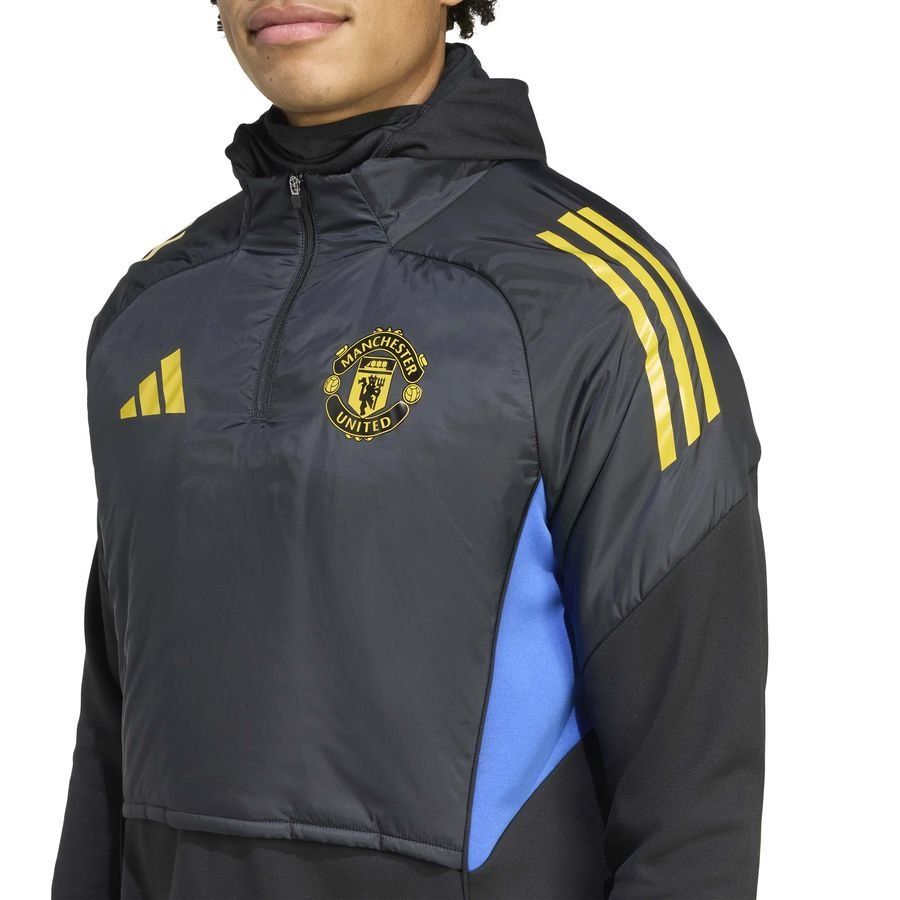 Manchester United Training Shirt Tiro 25 EU Winterized - Black/Hi-Res Blue/Tribe Yellow - Men's-SoccerKits Hub | Buy Soccer Jerseys Online